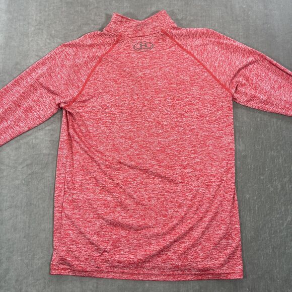 Under Armor Heat Gear Men's Small Heather Red Quarter 1/4 Zip Pullover Top Shirt - Picture 6 of 6